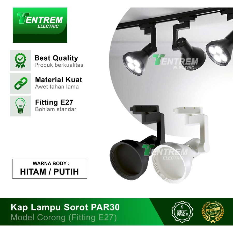 Jual Kap Lampu Sorot Plafon Rel Spotlight Track Light Rell PAR30 PAR 30 ...