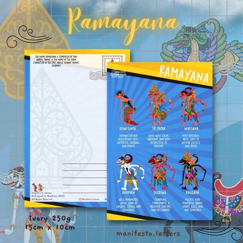 Jual Postcard Meet The Characters | Kartupos Pewayangan Jawa | Ramayana ...