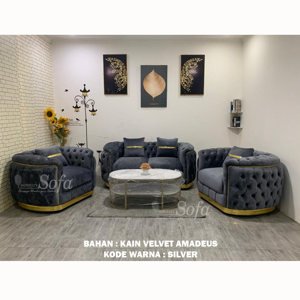 Jual Sofa Ruang Tamu Modesty 211 Seater Chesterfield Luxury Shopee
