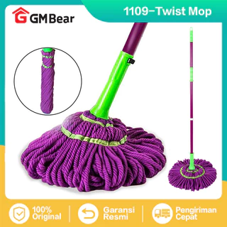 GM Bear Alat Pel Lantai Peras Otomatis 1109 - Kain Pel Lantai Pelan Lantai Magic Twist Mop