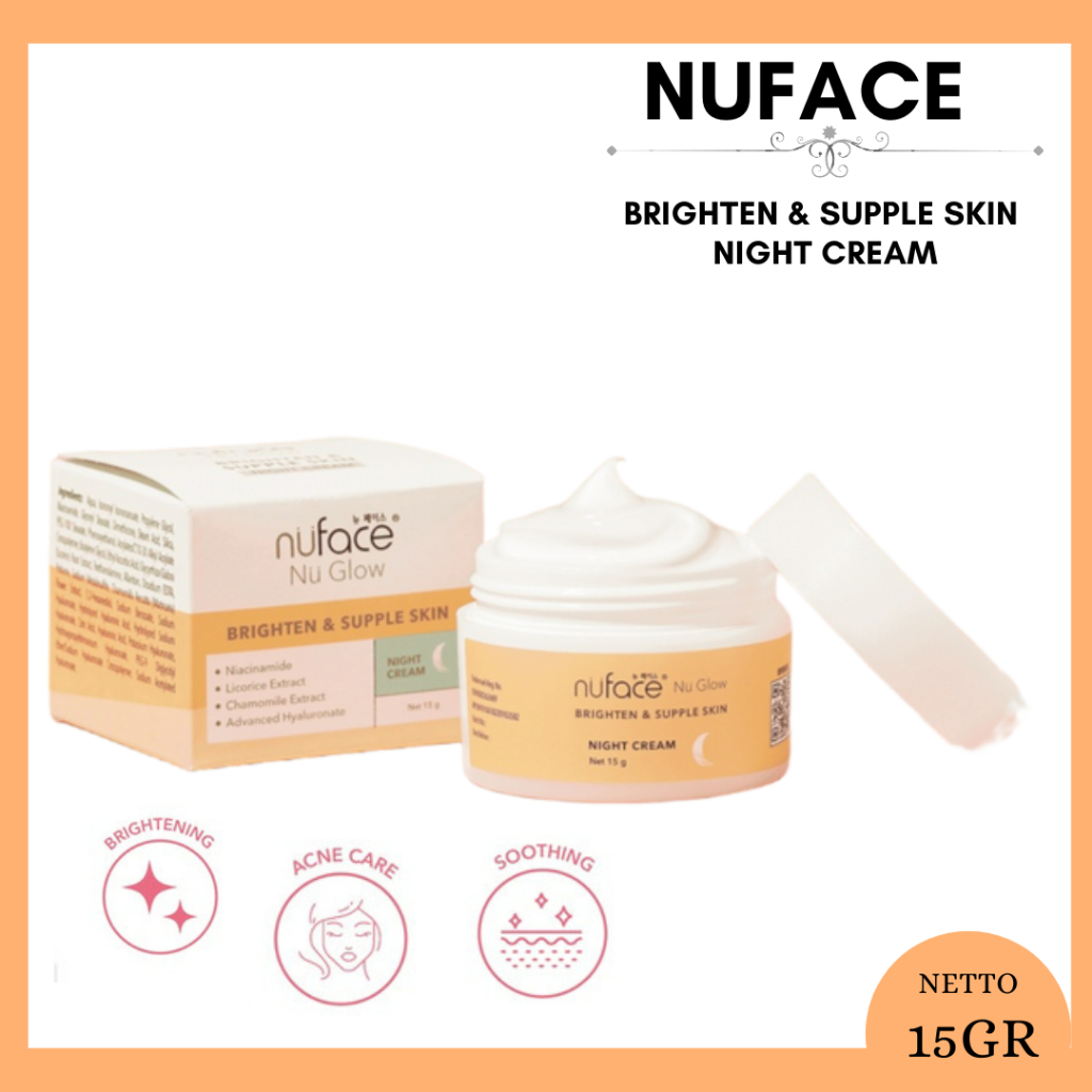 Jual Nuface Nu Glow Brighten & Supple Skin Night Cream 15g / Pelembab ...