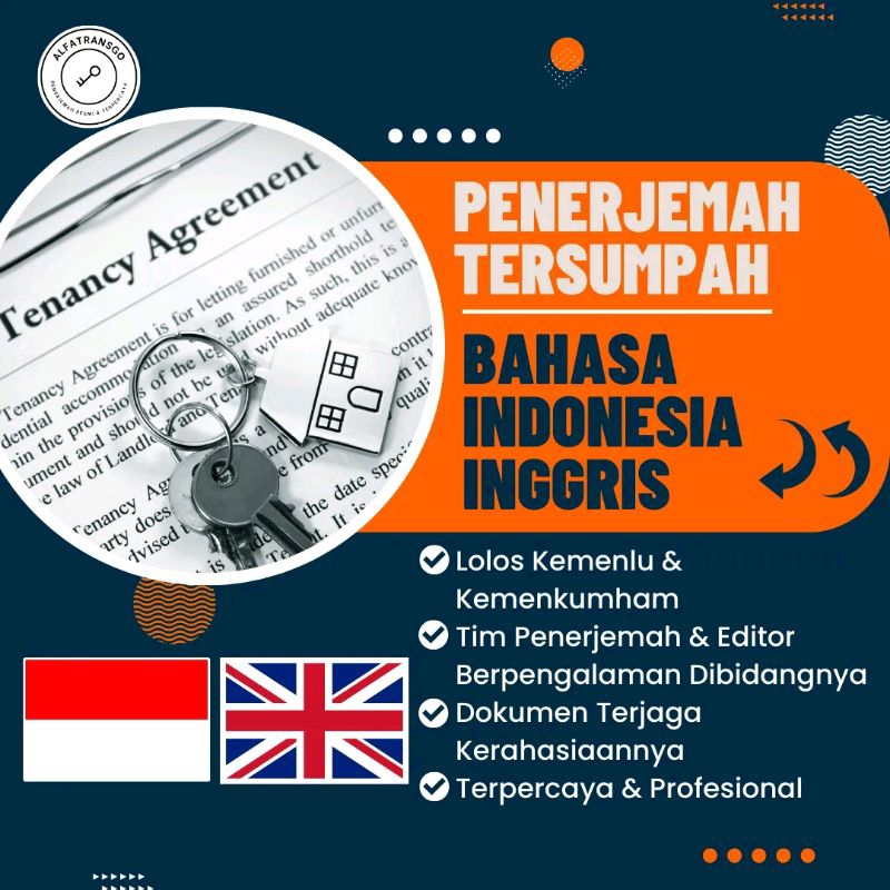 Jual PENERJEMAH / TERJEMAHAN TERSUMPAH/ SWORN TRANSLATOR BAHASA INDONESIA >