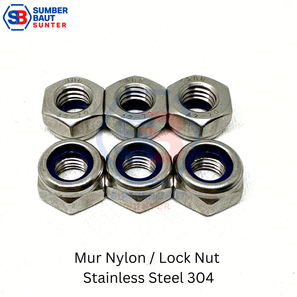 Jual M10 x 1.50 Mur Nylon Stainless SS304 Lock Nut Shopee Indonesia