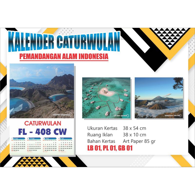 Jual Kalender 2025 Caturwulan Pemandangan Alam Indonesia | Shopee Indonesia