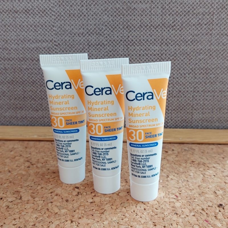 Jual CERAVE HYDRATING FACE SUNSCREEN SHEER TINT SPF30 5ML Shopee