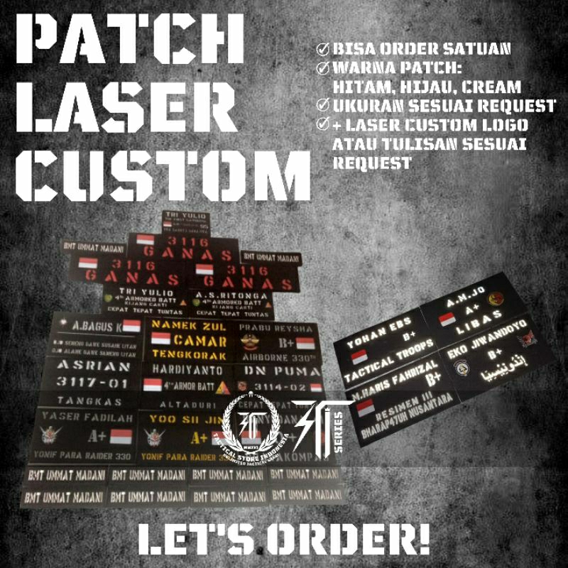 Jual Patch Laser Custom Satuan 8cm x 5cm (Design Sesuai Request) Glow ...