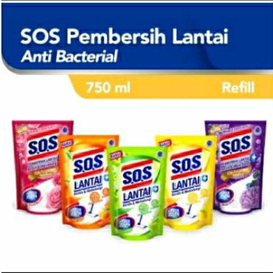 Jual SOS Floor Cleaner (Pembersih Lantai) Pouch 700ml/725ml/750ml ...