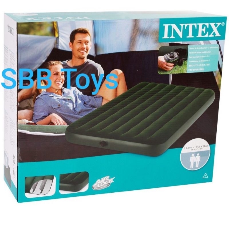 Jual kasur angin 66968 INTEX PRESTIGE DOWNY airbed battery pump size