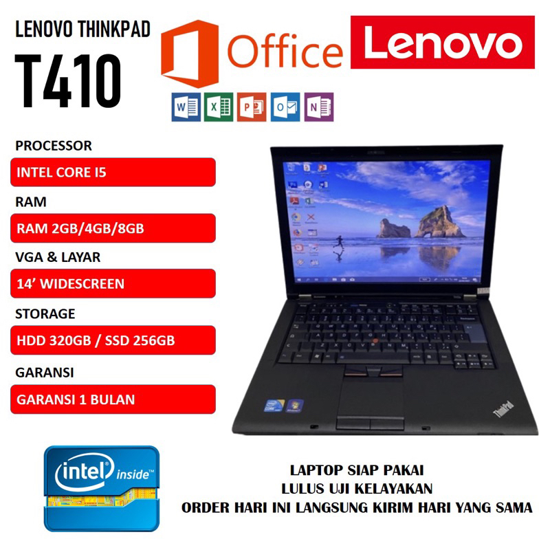 Jual Laptop Lenovo Thinkpad T410 L412 L512 Ram 8 Gb Ssd 512 Gb Promo