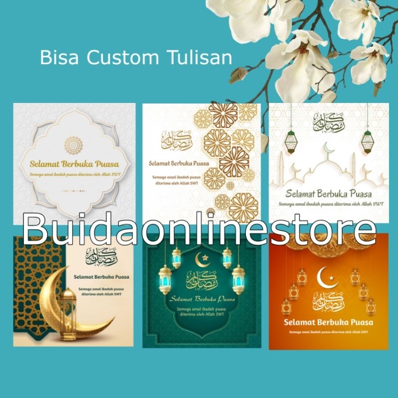 Jual Stiker Kartu Ucapan Ramadan Kareem Selamat Berbuka Puasa Bisa