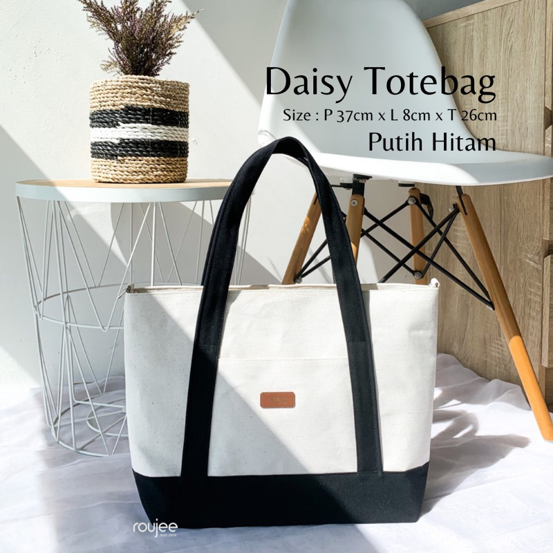 Jual Daisy Totebag L By Roujee Totebag Kanvas Custom Tas Laptop