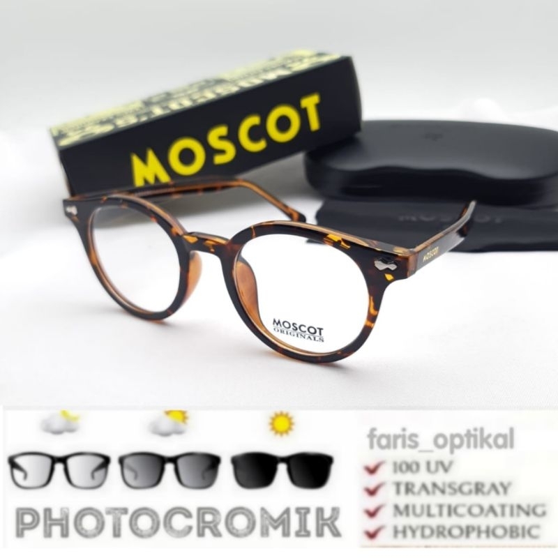 Jual NEW FRAME KACAMATA MOSCOT 58869B PAKET PHOTOCROMIK | Shopee Indonesia