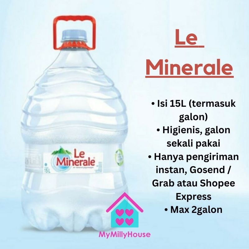Jual Le Minerale Air Mineral Galon Isi 15 Liter Galon Sekali Pakai Bandung Grab Gojek Only 0389