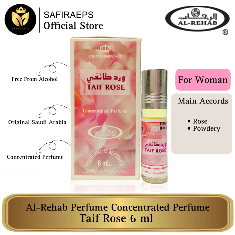 Jual Taif Rose Al-Rehab Parfum Roll 6 ml Saudi Arabia - Parfum Non ...