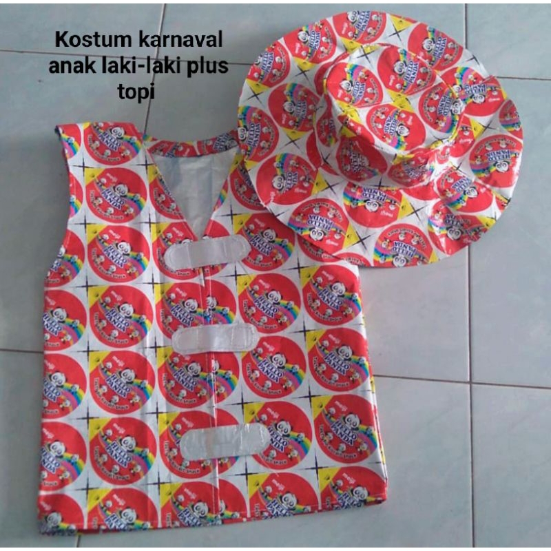 Jual Kostum/baju karnaval anak laki-laki daur ulang sampah plastik plus