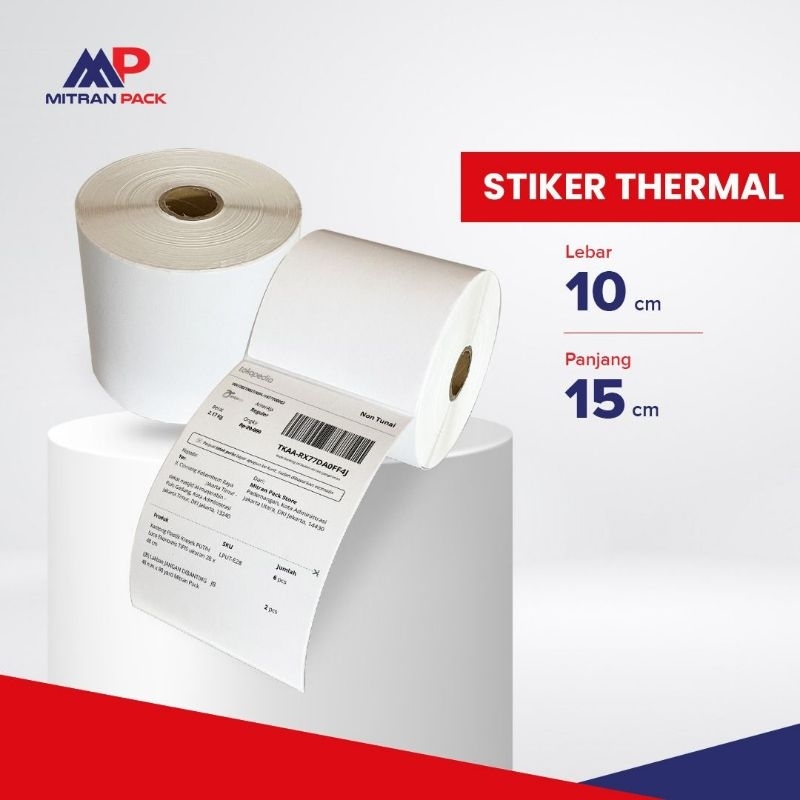 Jual LABEL RESI STIKER THERMAL BARCODE 1 Roll isi 500 pcs Lebar 10CM ...