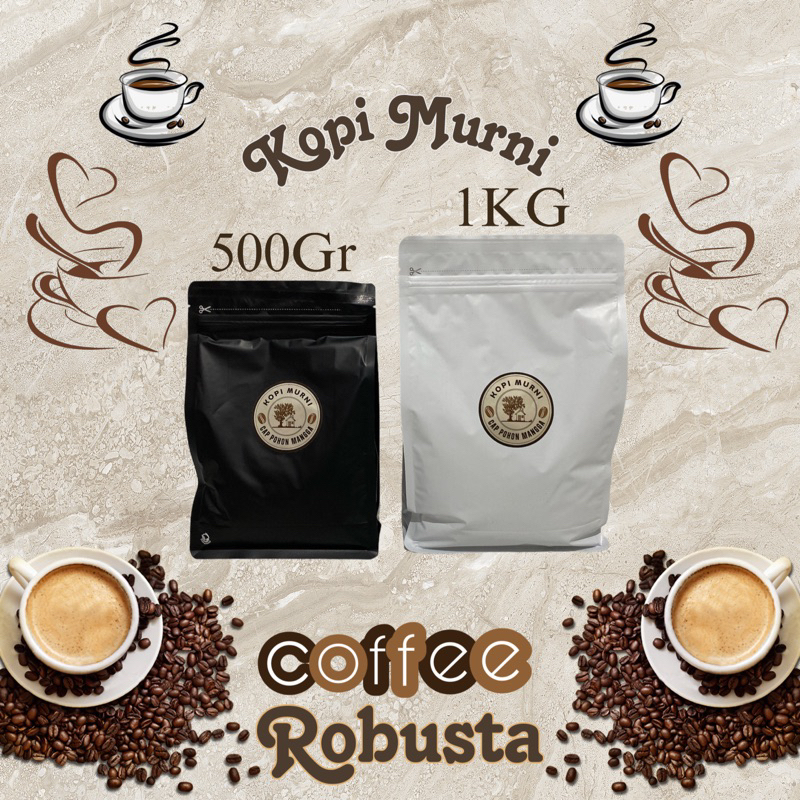 Jual Kopi Bubuk Asli Murni Coffe Robusta Kalimantan Biji Kopi Pilihan