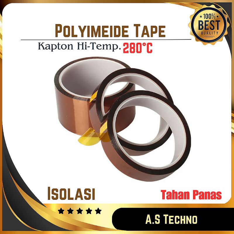 Jual Kapton Tape Isolasi Insulator Isolator Selotip Lakban Tahan Anti