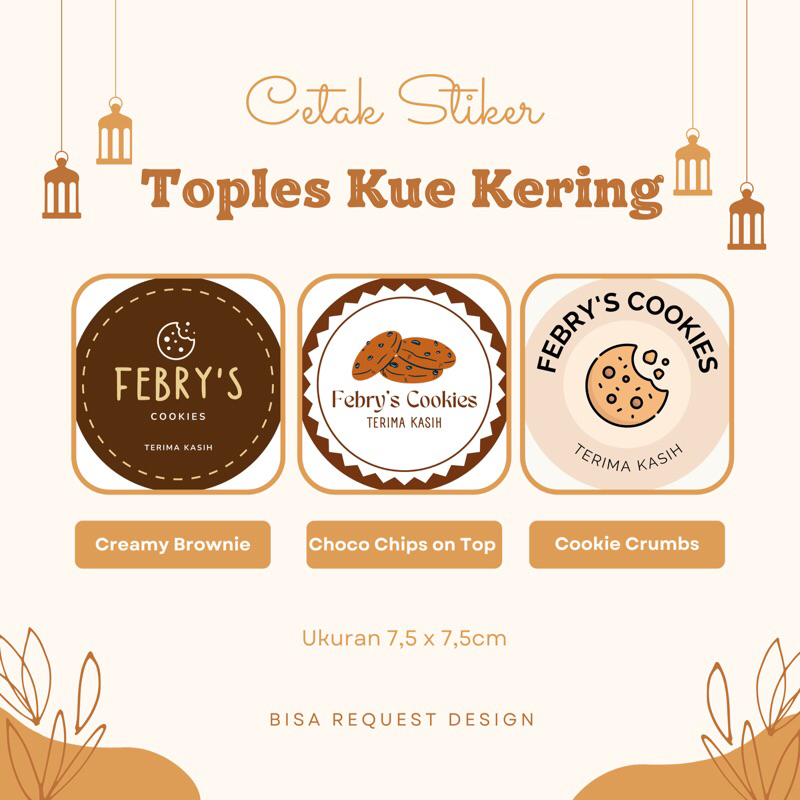 Jual Cetak Stiker Logo Bulat Label Makanan Logo Makanan Sticker Toples Kue Kering Shopee