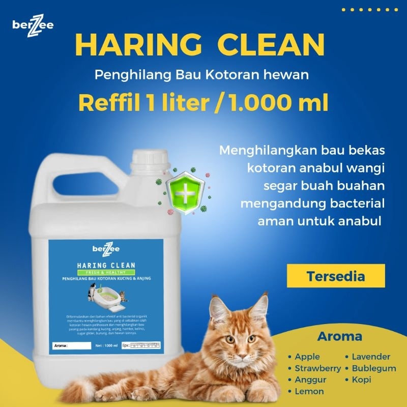 Jual HARING CLEAN refill 1 Liter penghilang bau kotoran hewan pesing