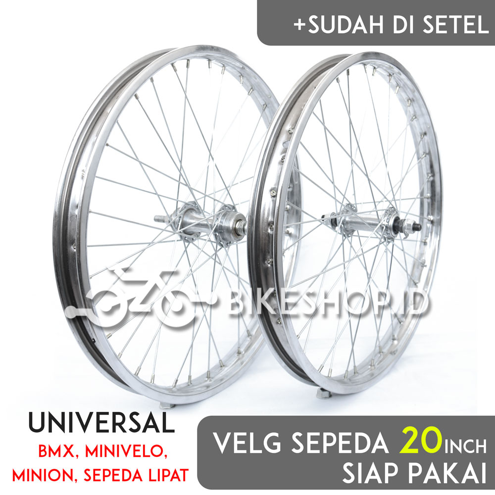 Jual Wheelset Velg Chrome Besi Uk.20 Alloy Depan Belakang Rims Roda ...