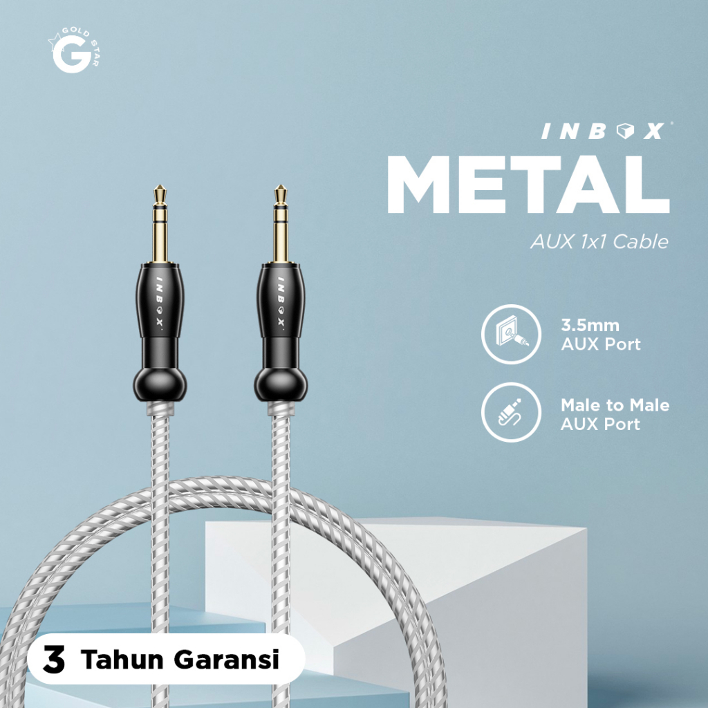 Jual Inbox Kabel AUX Metal Audio Jack 3.5mm | Sambungan Audio ...