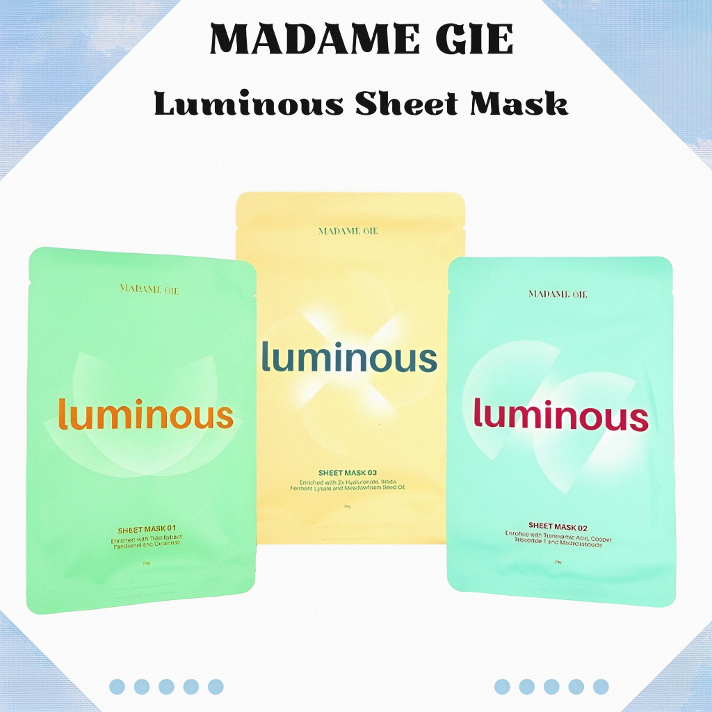 Jual Madame Gie Luminous Sheet Mask Skincare Masker Wajah Shopee