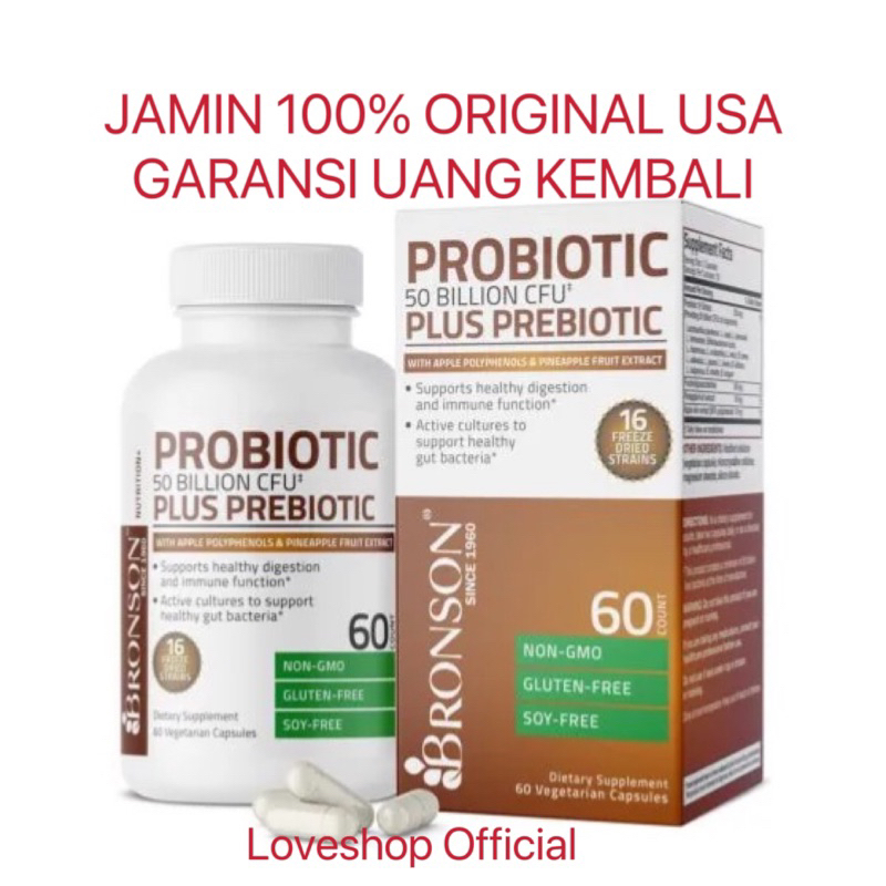 Jual Bronson Probiotic Plus Prebiotic 50 Bilion CFU Isi 60 Vegetarian ...