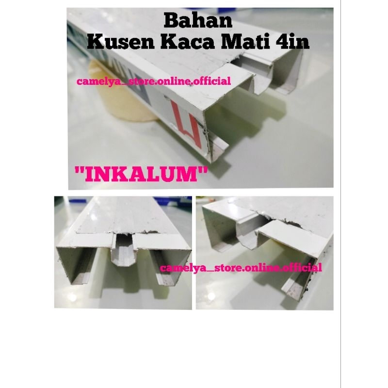 Jual Bahan Kusen Kaca Mati 4in Aluminium