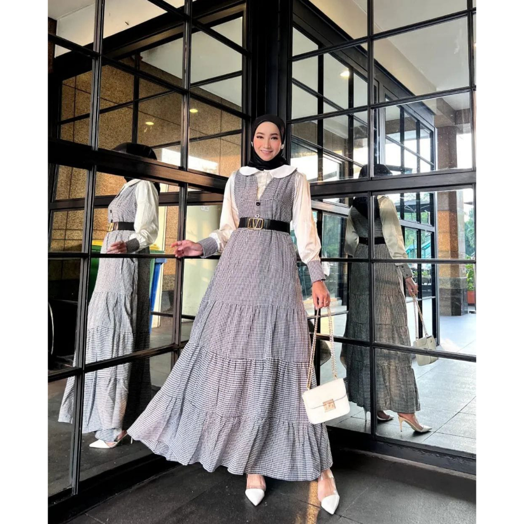 Jual LuLa set / sudah termasuk belt / gamis maxy dress harian bepergian ...
