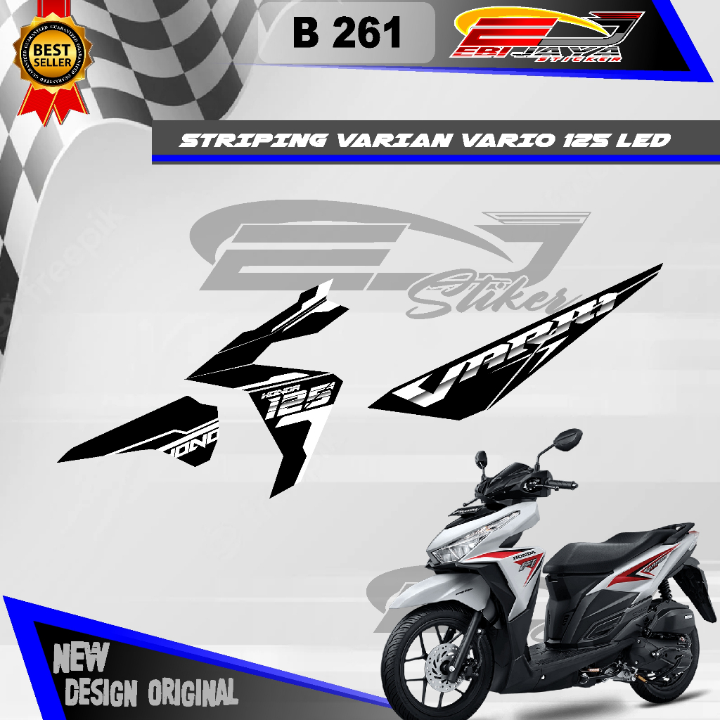 Jual DECAL STIKER STRIPING MOTOR HONDA VARIO 125 LED VARIASI DESAIN