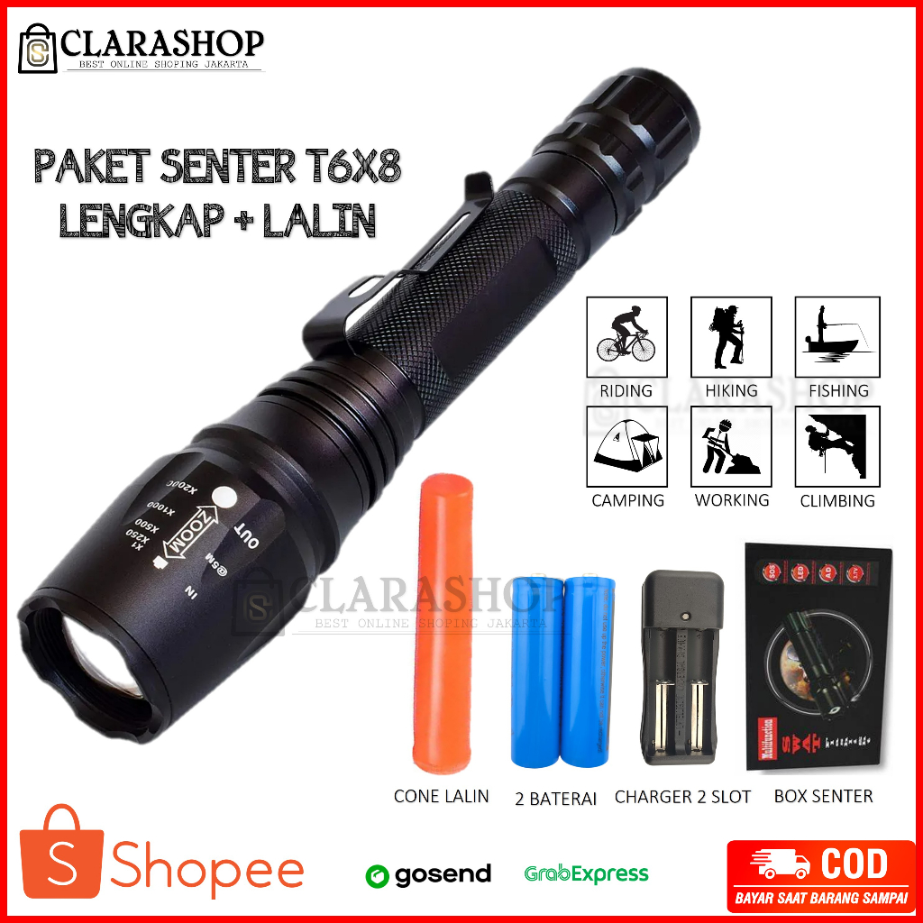 Jual Senter Swat Led Cree Xml T X Taffled Lumens Lampu Senter Led Super Terang Mode