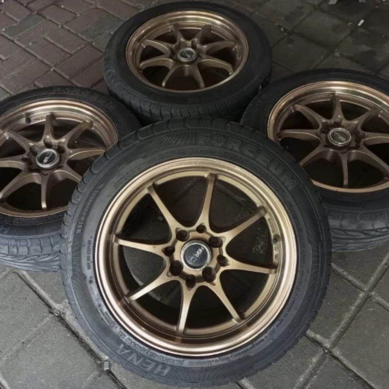 Jual VELG MOBIL VOLK RAYS R15X7 PCD 4X100, 4X114 ET38 + BAN 205 50 R15 ...