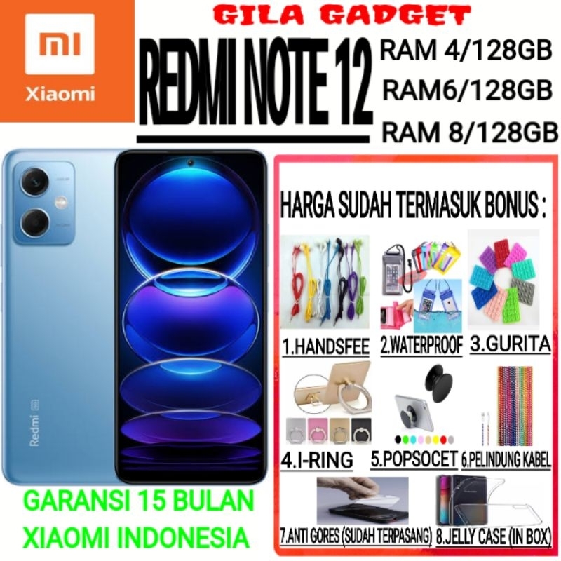 Jual XIAOMI REDMI NOTE 12 RAM 4/128GB + RAM 6/128GB + RAM 8/128GB ...