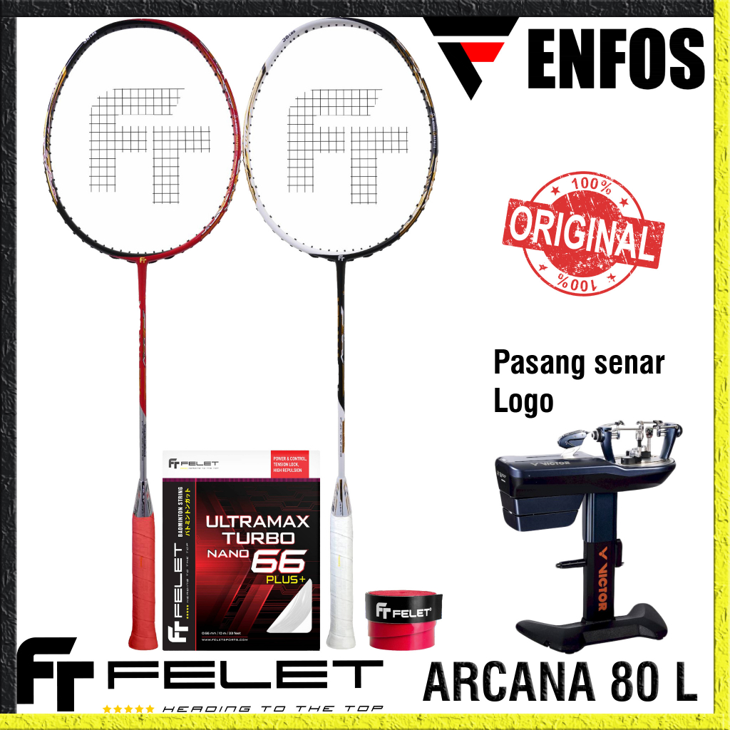 Jual RAKET FELET ARCANA 80L BADMINTON RESMI ORIGINAL + SENAR ULTRAMAX ...