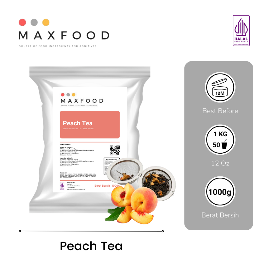 Jual Peach Tea Teh Persik Bubuk Minuman Peach Tea Peach Tea Powder 1kg Shopee Indonesia 9044