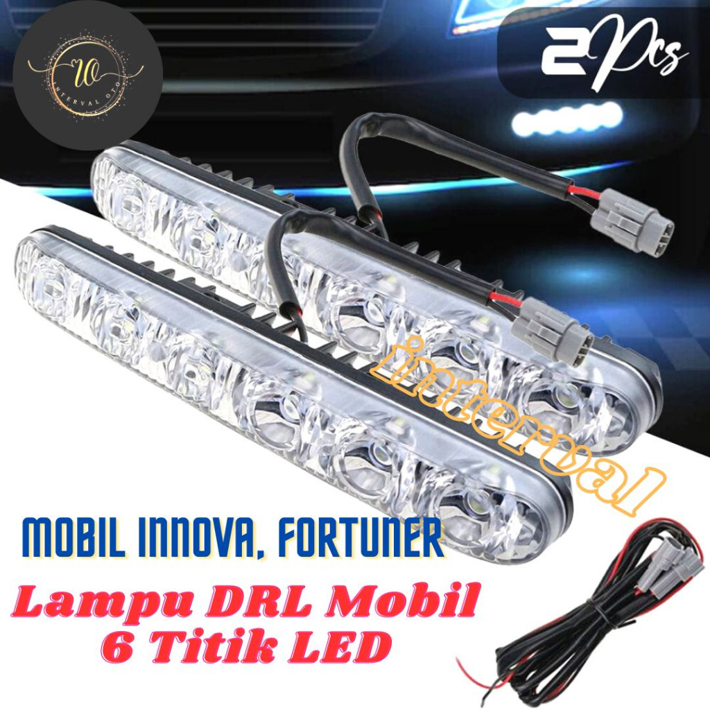 Jual Lampu Led DRL Mobil Innova Fortuner 6 Titik LED Lampu Macrone ...
