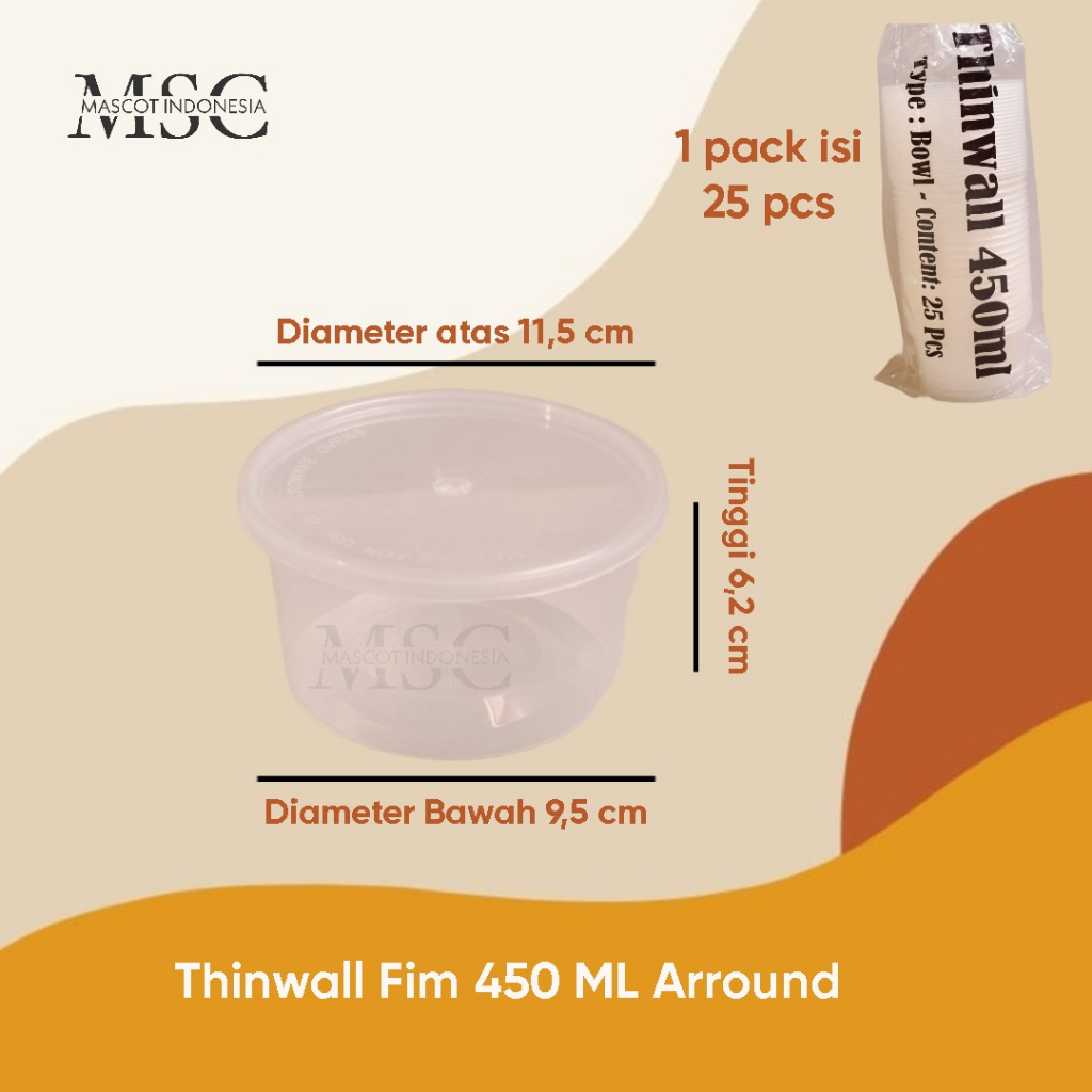 Jual Thinwall Fim 450 Ml Bulat Bundar Roundcontainer Makananwadah