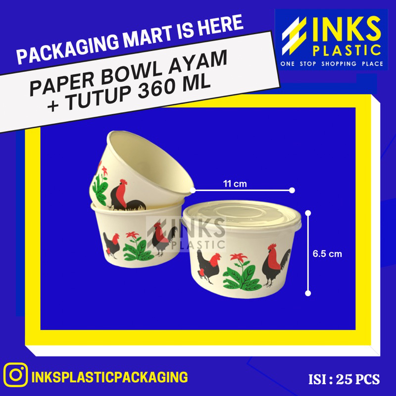 Jual Paper Bowl Ayam Jago Ml Oz Tutup Isi Pcs Shopee