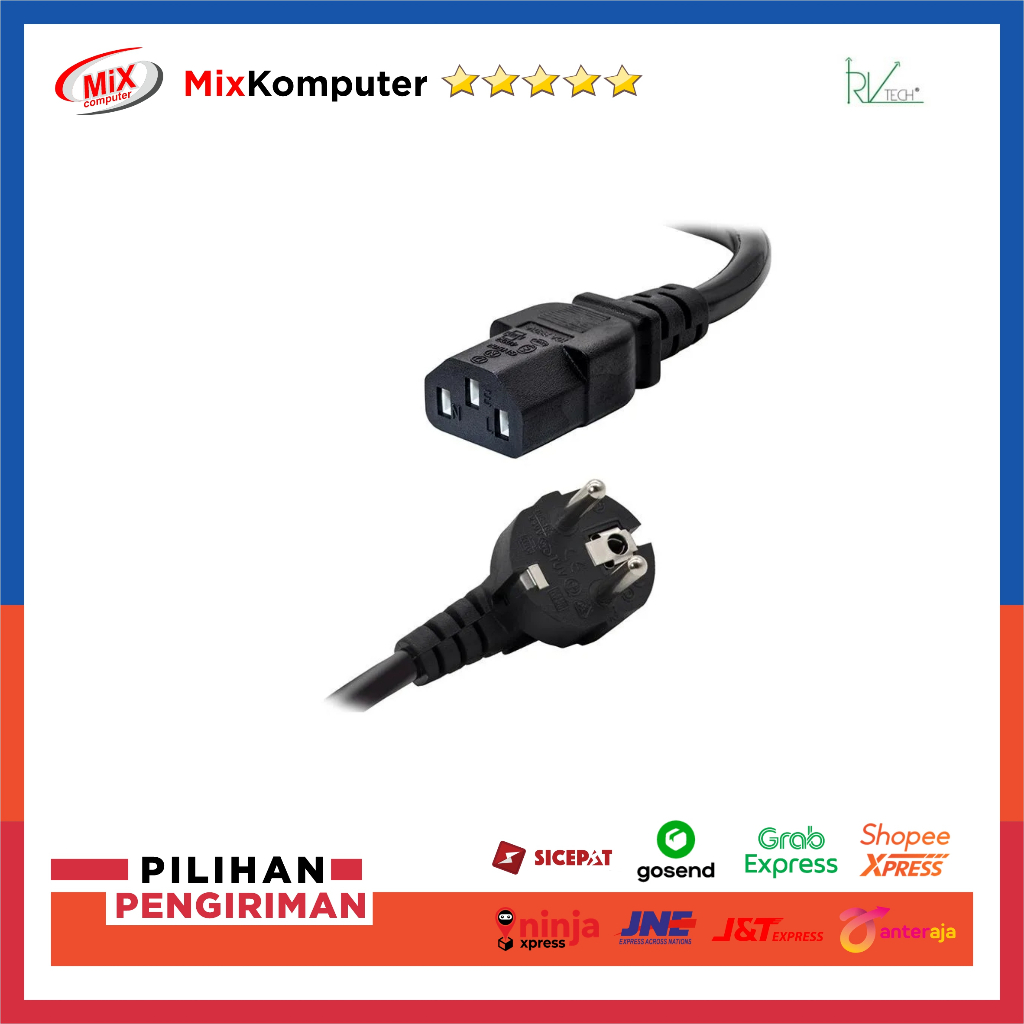 Jual Kabel Power CPU Komputer 1.8 Meter RV Tech | Shopee Indonesia