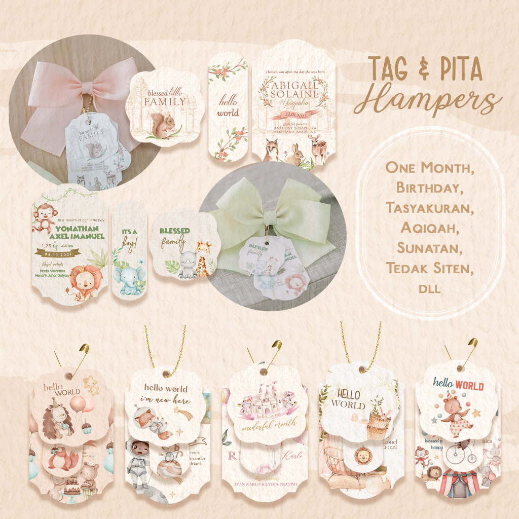 Jual Tag Pita Hampers Souvenir Satu Bulanan One Month Baby Manyue ...