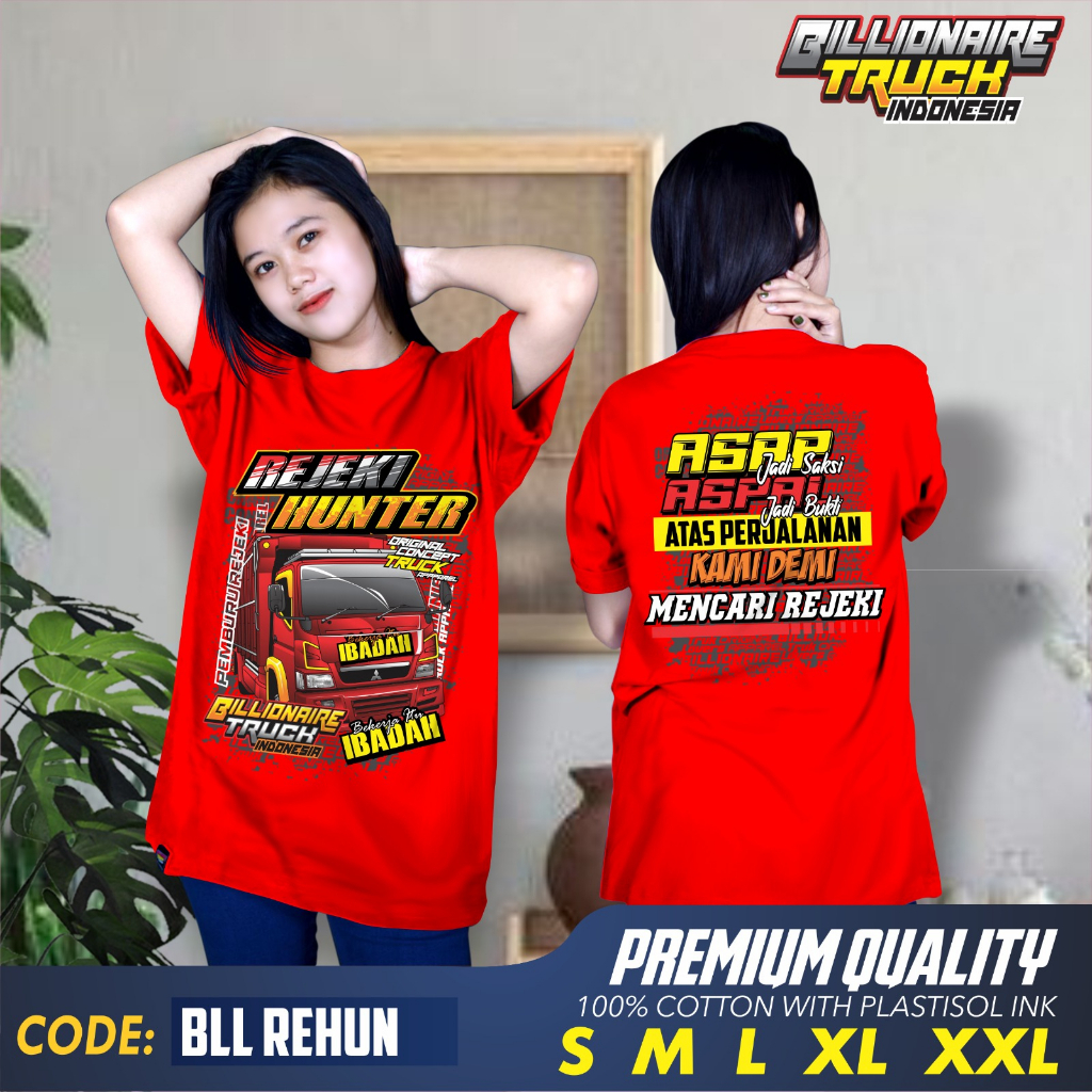 Jual Rejeki Hunter Kaos Truk Canter Mania Baju Truck Driver Muda Katun