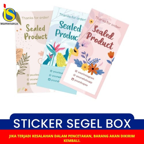 Jual Cetak Stiker Segel Kotak Box Custom Sticker Kotak Segel Makanan