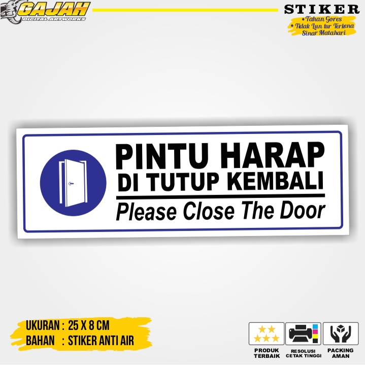 Jual Stiker Pintu Harap Ditutup Kembali Shopee Indonesia