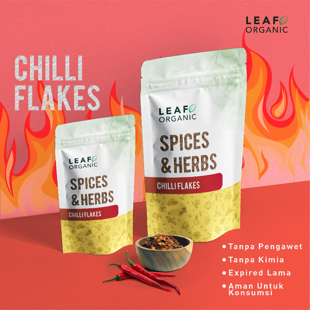 Jual Chilli Flakes Leaf Organic Cabai Kering Kasar Premium Murni Organik Shopee Indonesia