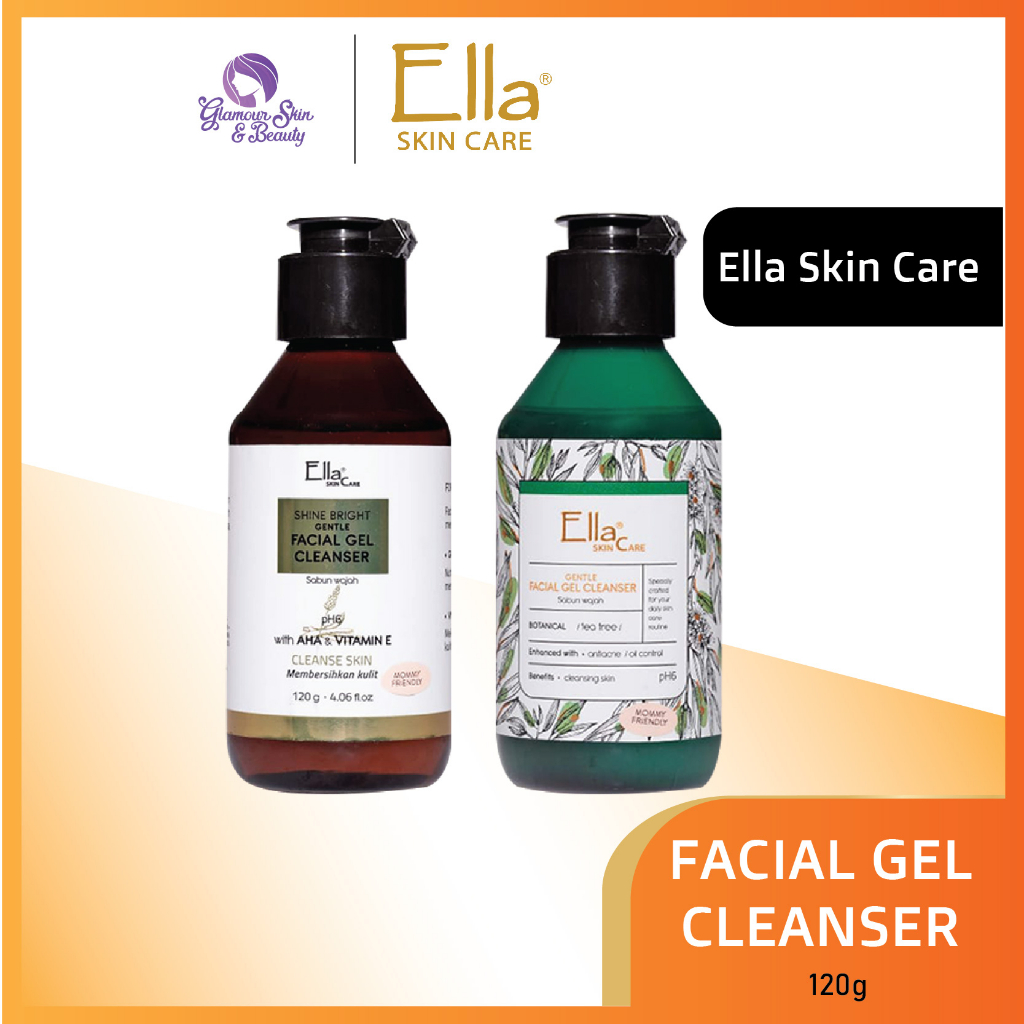 Jual Ella Skincare Shine Bright Facial Gel Cleanser with AHA & Vit E / Facial Gel Cleanser Tea