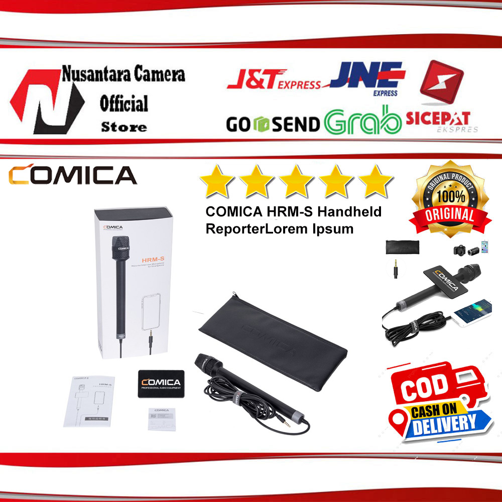 COMICA HRM-S Microphone d'Interview Portable Directionnel Cardioïde TRRS 3,5 mm pour Enregistrement Vocal - Compatible avec iPhone Android Smartphone Ordinateur Portable