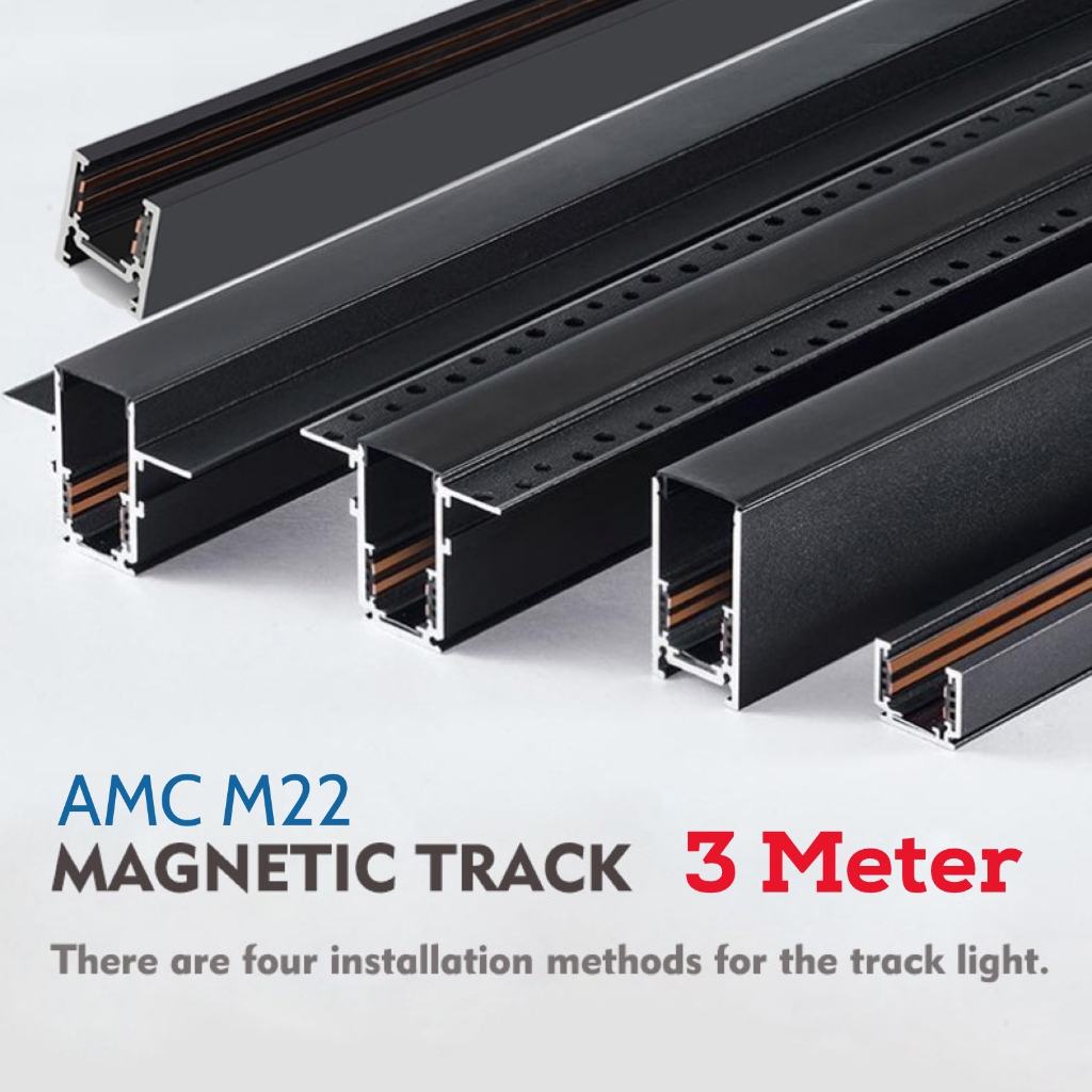 Jual AMC M22 Rail 3 Meter Magnetic Track Lighting System Inbow Outbow ...