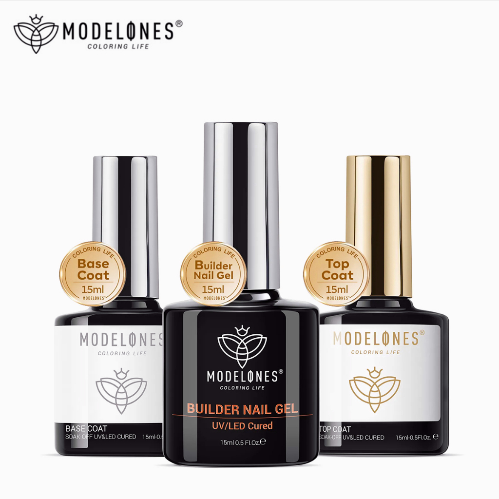 Jual Modelones 3 Pcs 15ml Gel Top Coat Base Coat Builder Gel Set Nail