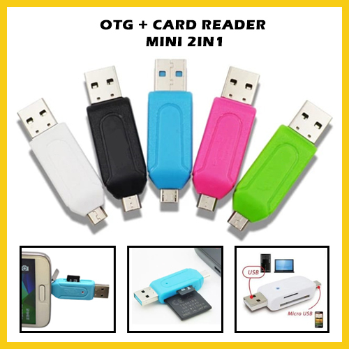 Jual Card Reader USB OTG 2 in 1 mini Micro USB | Shopee Indonesia